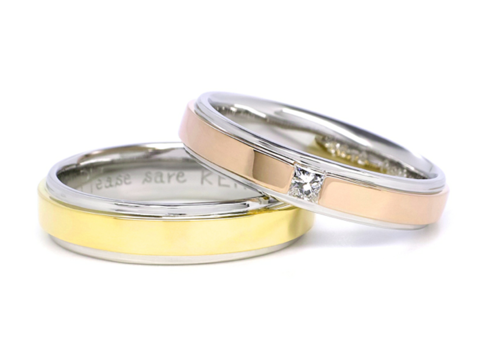 コンビネーションの手作り結婚指輪