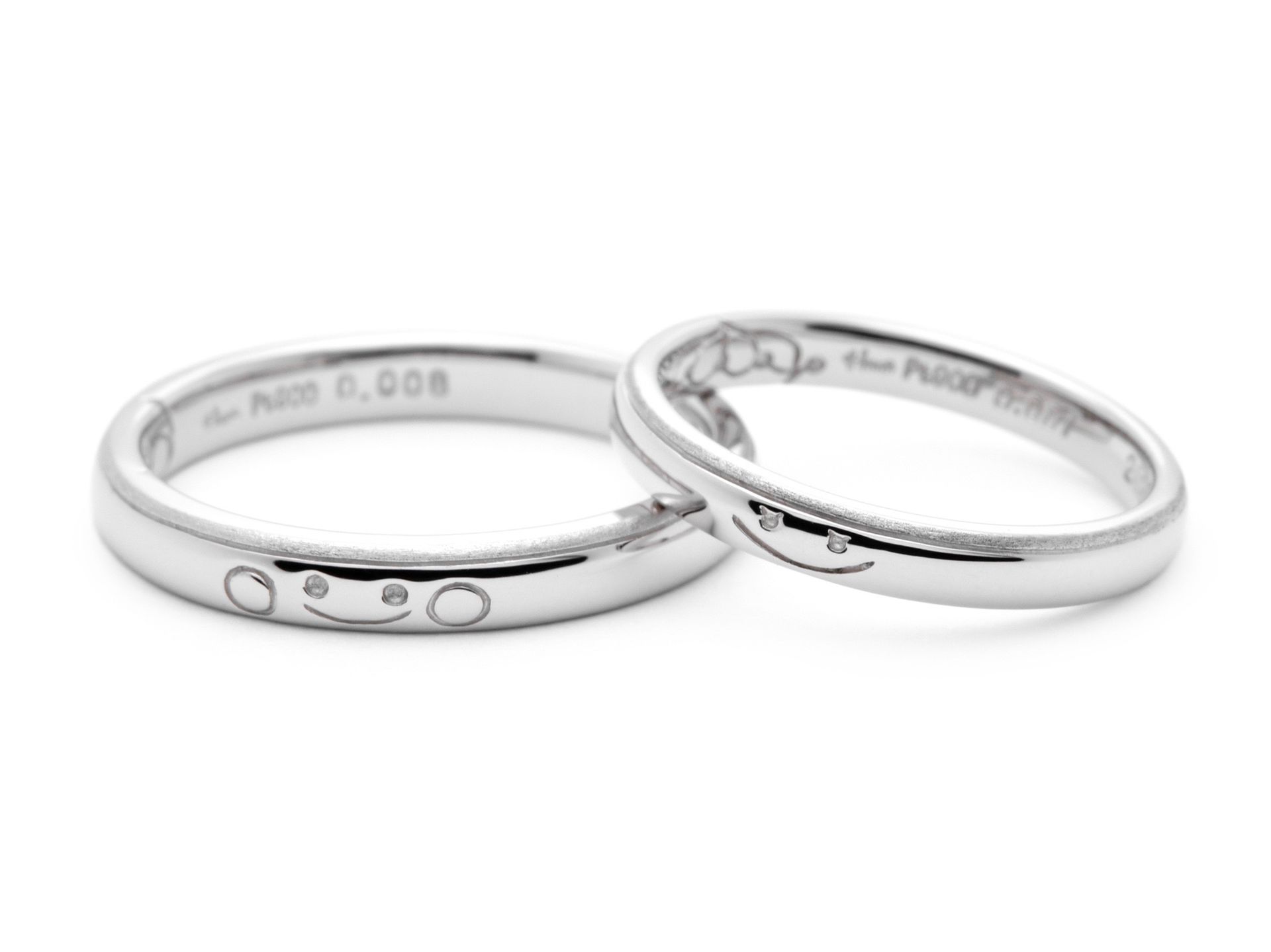 お互いを描いたスマイルの手作り結婚指輪 M様ご夫婦