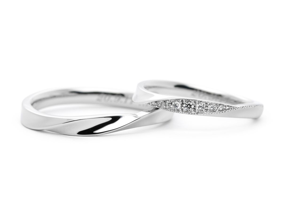 結婚指輪手作りプラチナふたひねりHamriハムリ