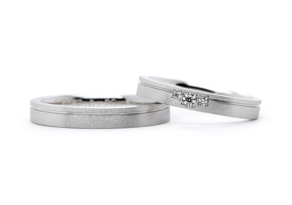 結婚指輪手作りプラチナダイヤポイント加工Hamriハムリ
