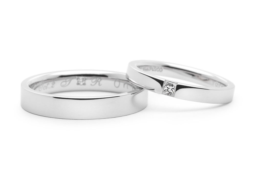 結婚指輪手作りプリンセスカットのダイヤモンドHamriハムリ