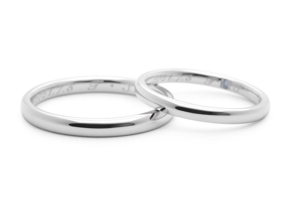 手作り結婚指輪Hamriの甲丸リング