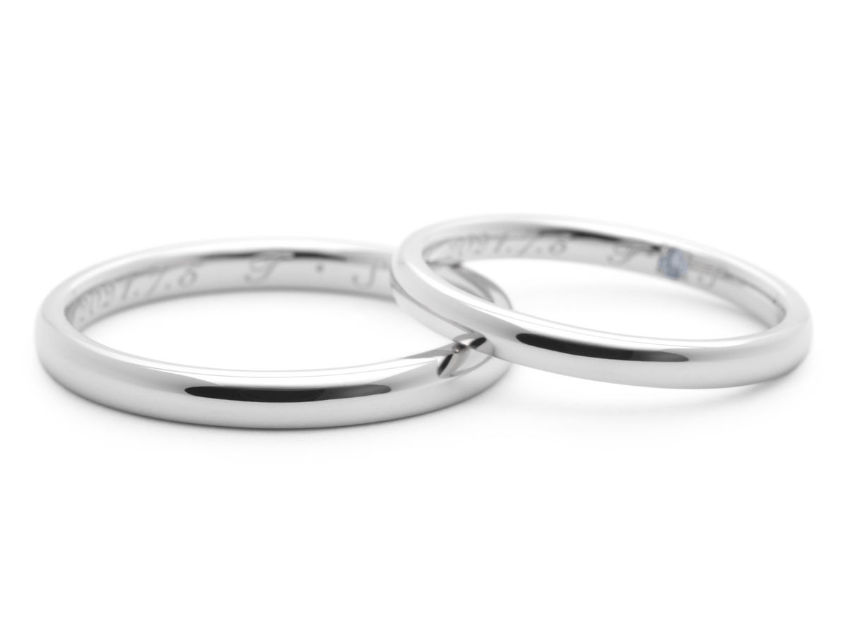 手作り結婚指輪Hamriの甲丸リング