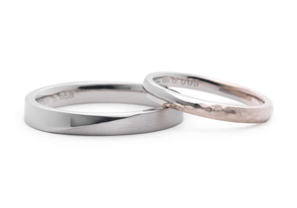 2種類楽しめるリバーシブルの手作り結婚指輪 Kenji&Sayo
