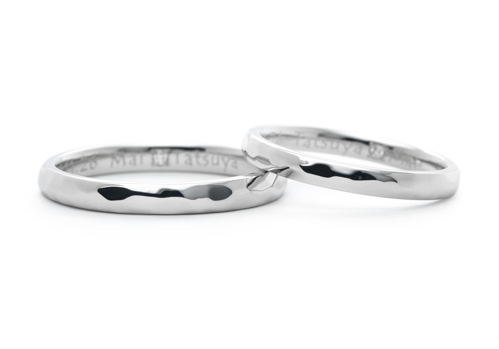 結婚指輪手作りプラチナハンマー加工シンプルHamriハムリ
