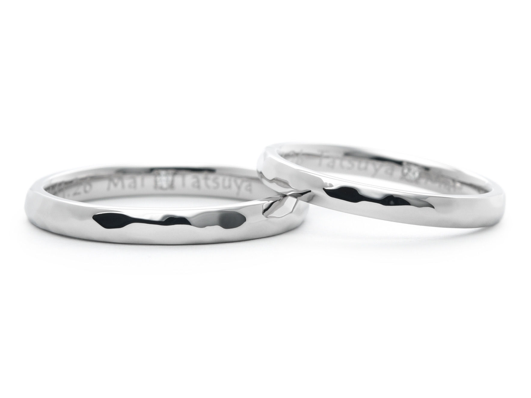 結婚指輪手作りプラチナハンマー加工シンプルHamriハムリ