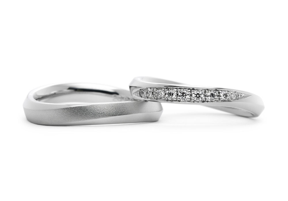 結婚指輪手作りウェーブダイヤモンドhamriハムリ