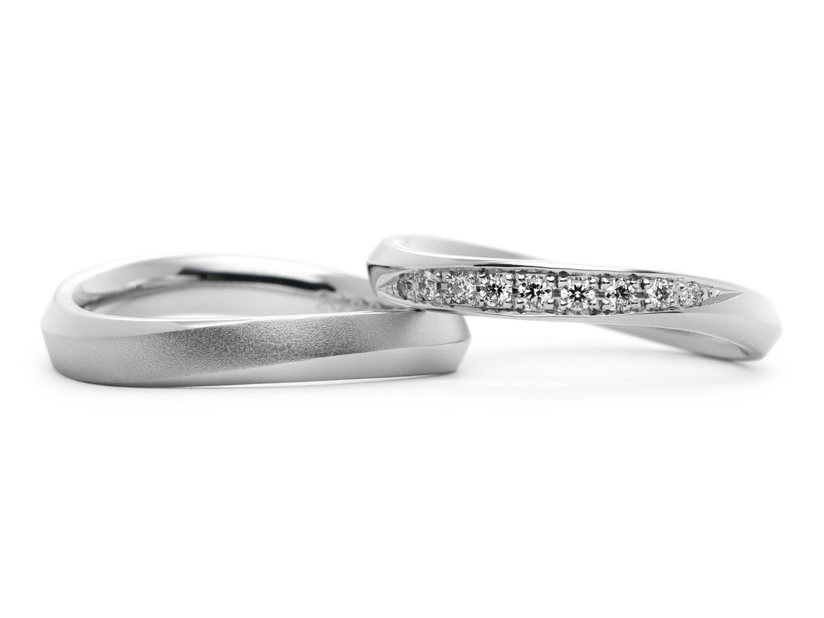 結婚指輪手作りウェーブダイヤモンドhamriハムリ