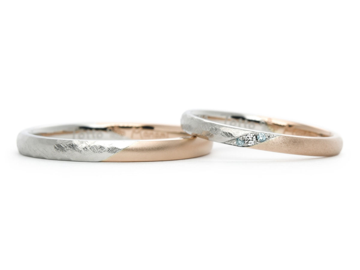 結婚指輪手作りコンビネーションマット加工hamriハムリ
