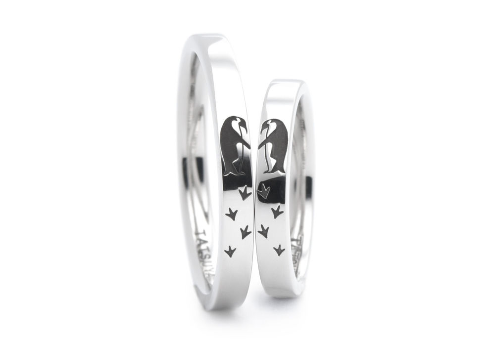 豚のイラストを入れた手作り結婚指輪 埼玉 Kazuki & Yoko