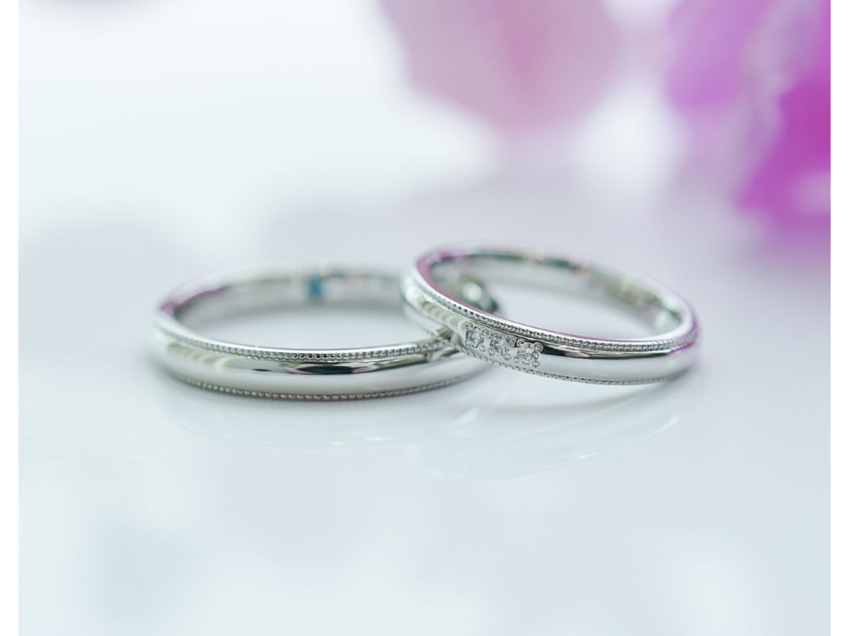 ミル打ちの手作り結婚指輪