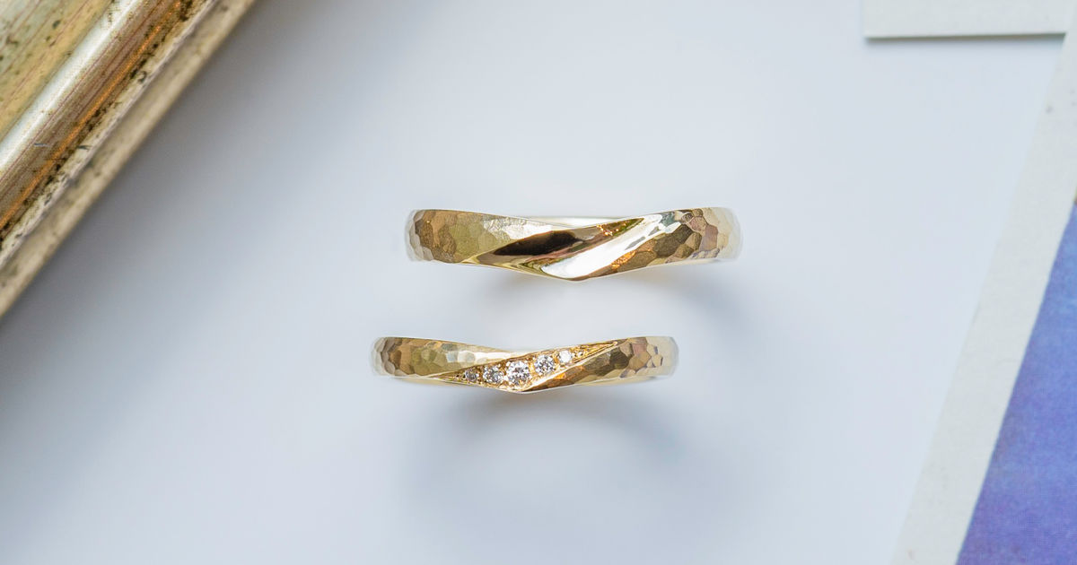 ダイヤゴールドリング 最終値下げ　ベリテ　V字デザイン