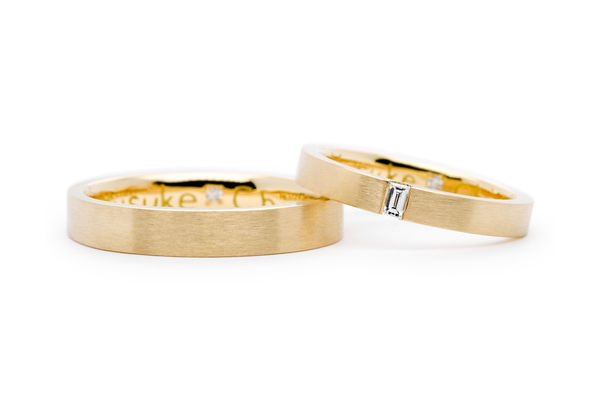 バケットダイヤモンドの手作り結婚指輪