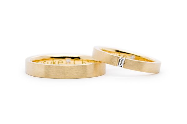 バケットダイヤモンドの手作り結婚指輪