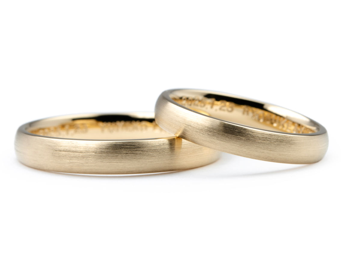 イエローゴールドのおしゃれなオーダーメイド結婚指輪