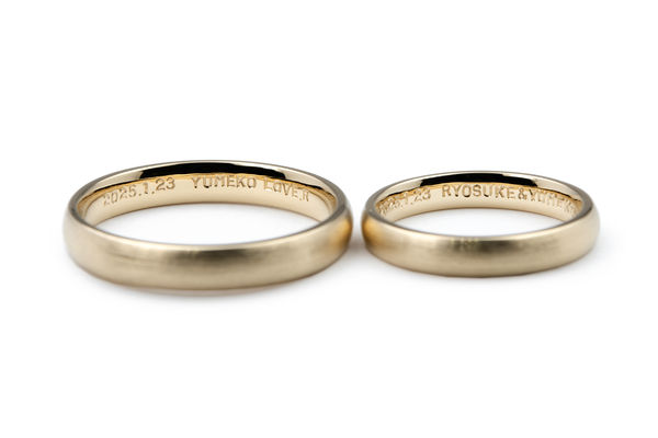 イエローゴールドのおしゃれなオーダーメイド結婚指輪