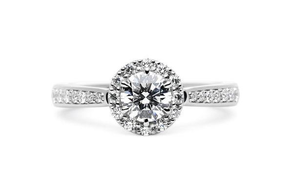 木蓮イメージのパヴェのオーダーメイド婚約指輪