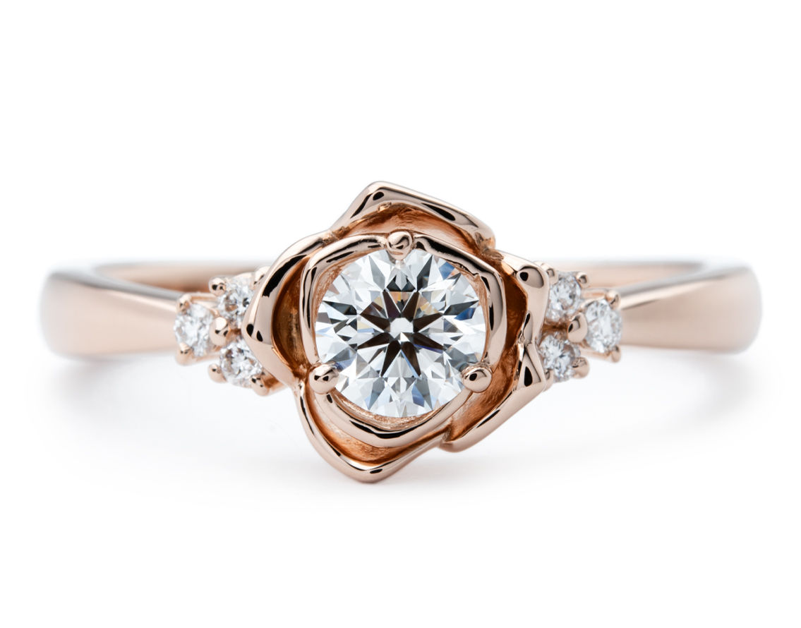 バラのオーダーメイド婚約指輪