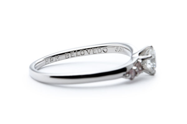 ピンクダイヤモンドのグラデーションオーダーメイド婚約指輪