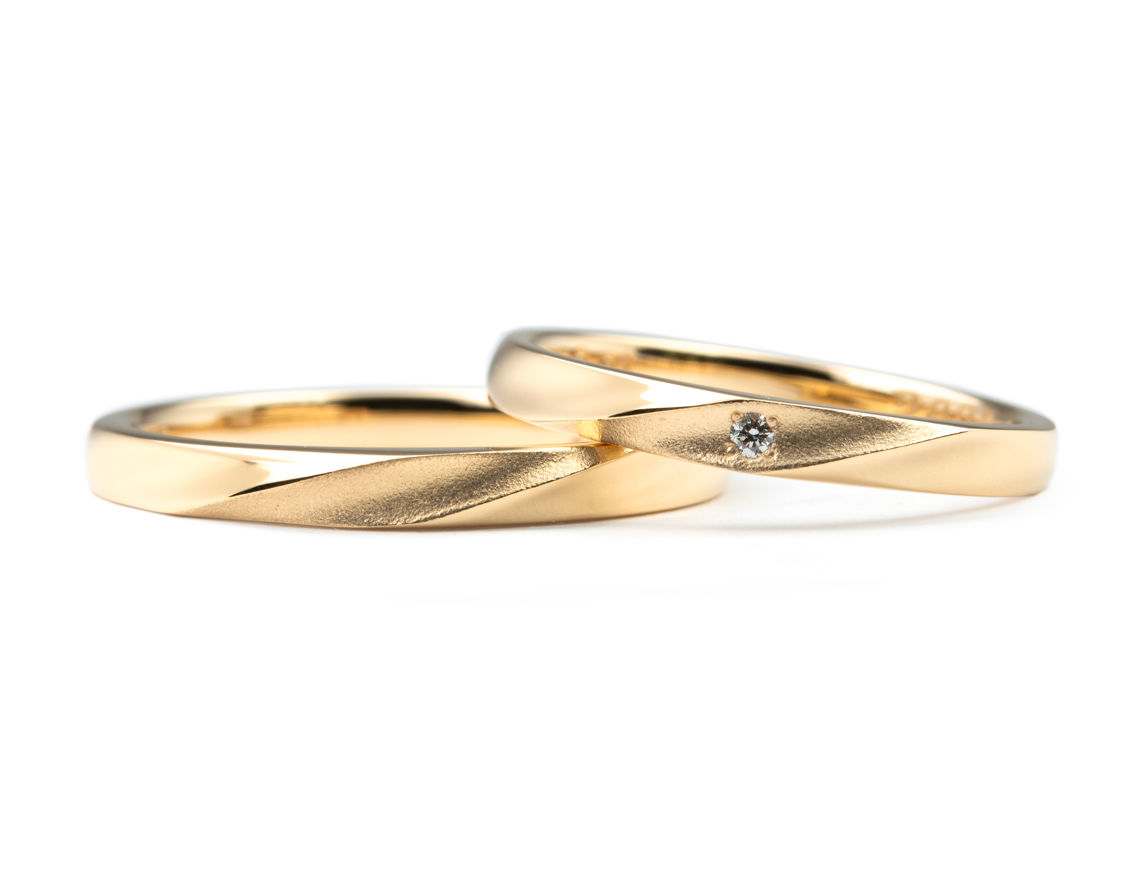 アンティークゴールドのオーダーメイド結婚指輪