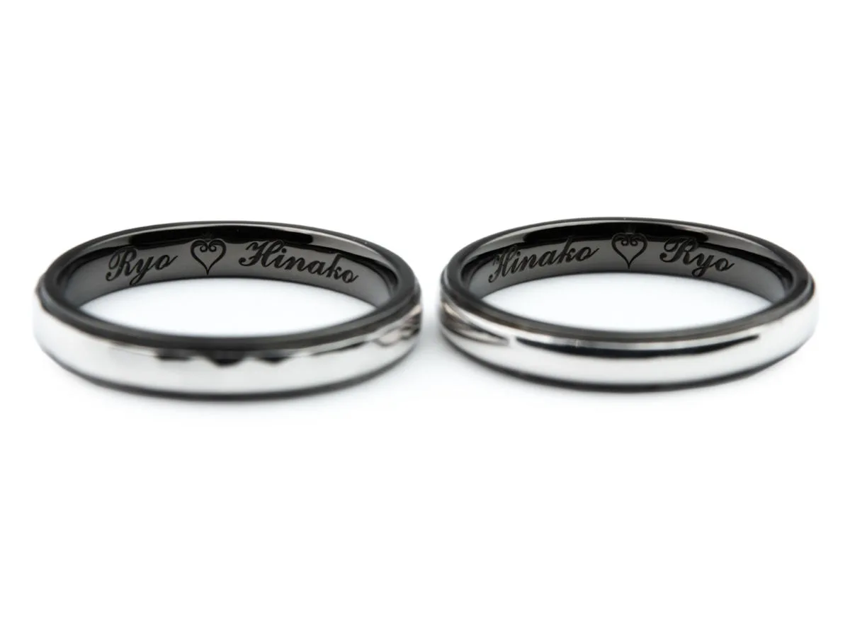 ブラックメッキのオーダーメイド結婚指輪 2