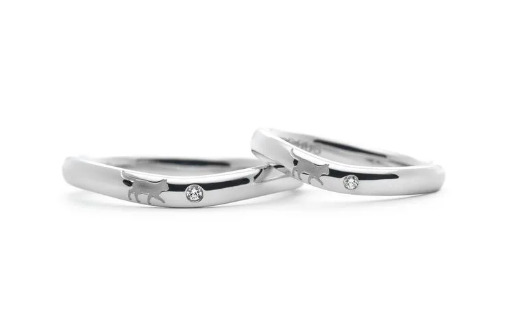 猫のオーダーメイド結婚指輪 東京 Naoki & Riko