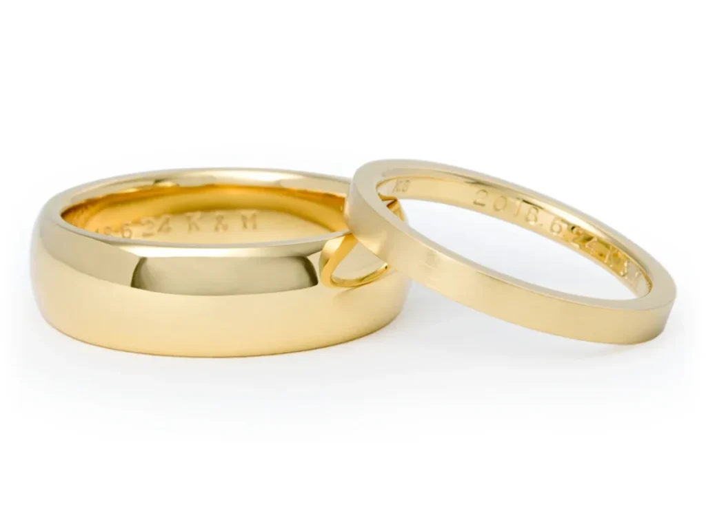 ボリュームのコントラストが素敵な手作り結婚指輪 K様&M様