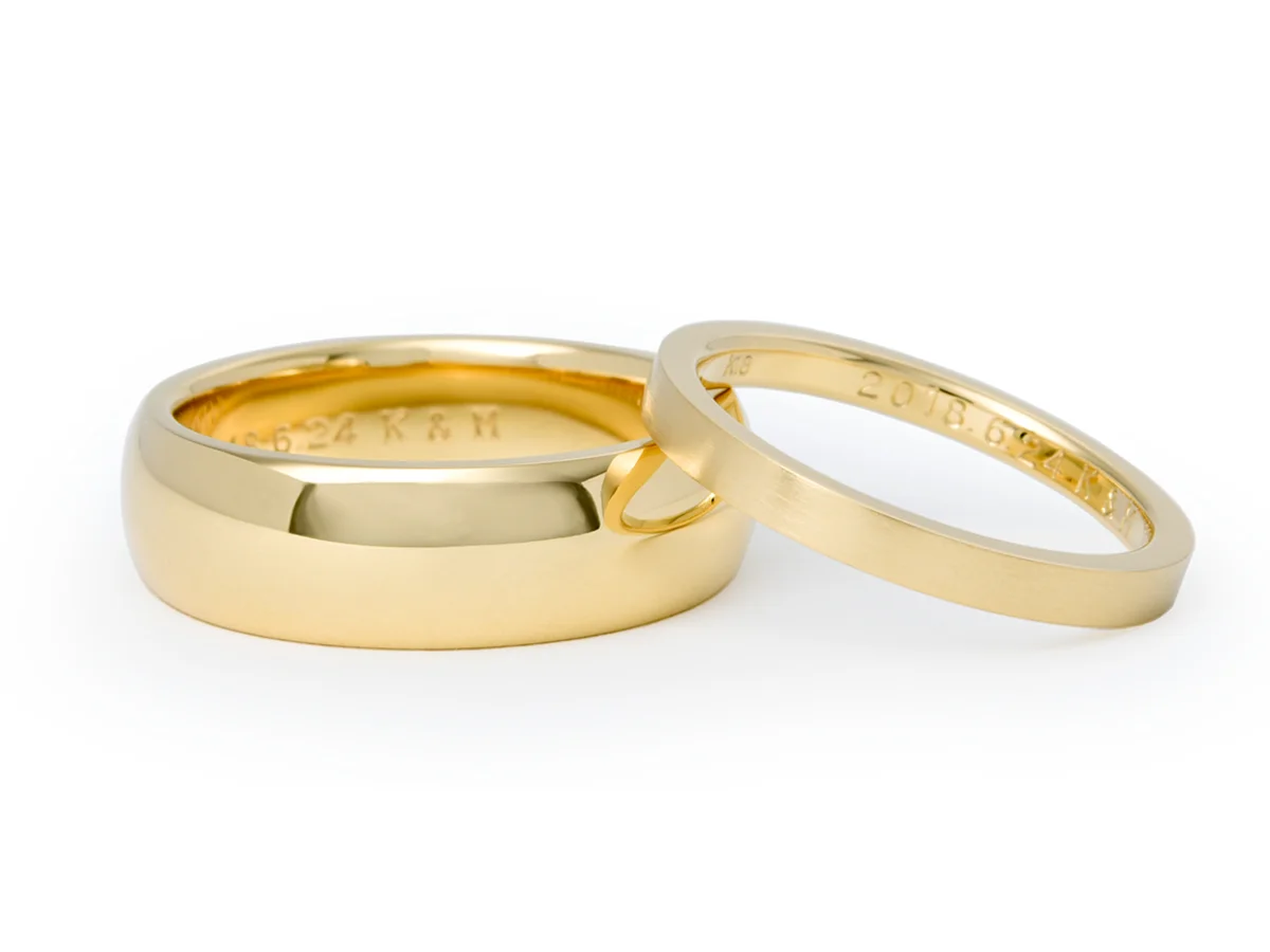 ボリュームのコントラストが素敵な手作り結婚指輪 K様&M様