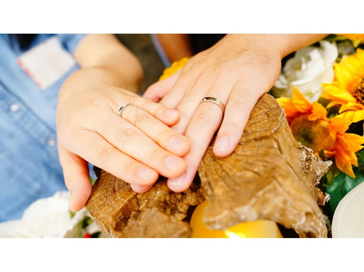 平打ちに世界地図を入れた手作り結婚指輪2017.05.25 2