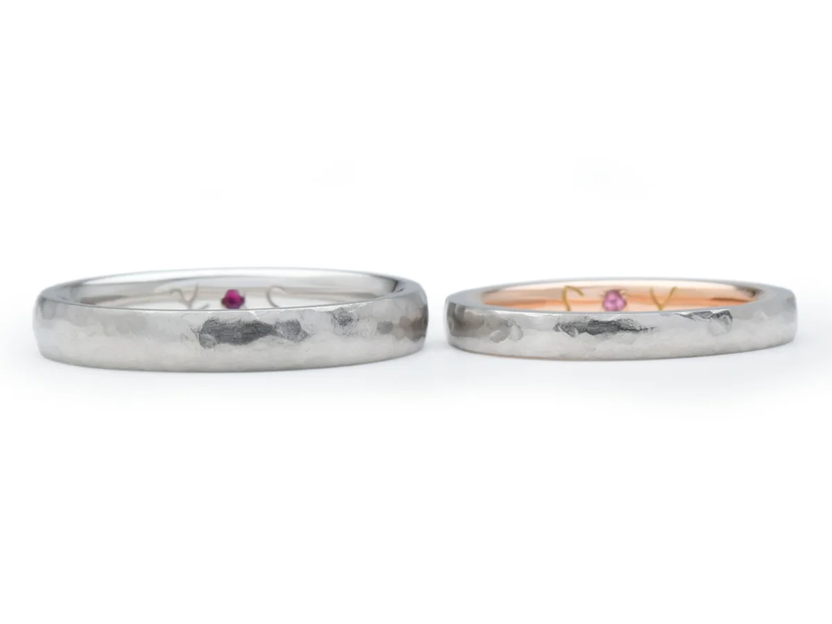 アンティークデザインの手作り結婚指輪 Y様&S様