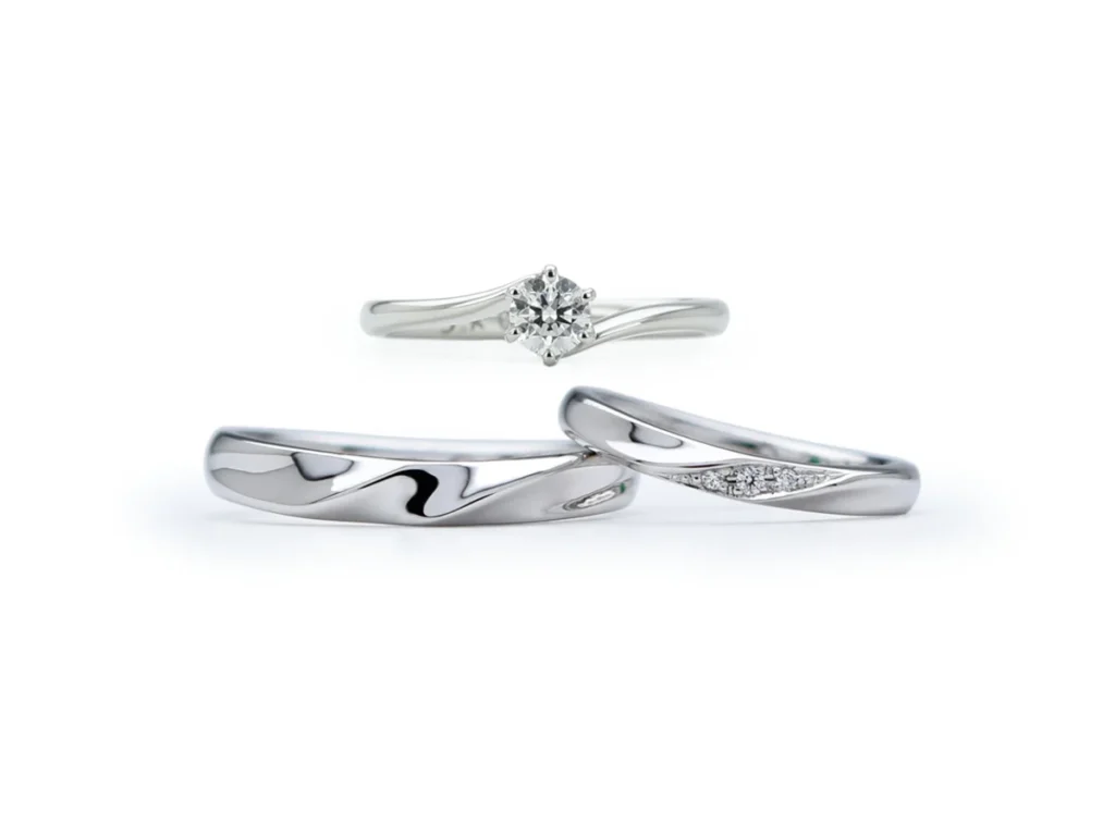 U字ふたひねりの結婚指輪とソリティアの婚約指輪 Shun&Yuki様