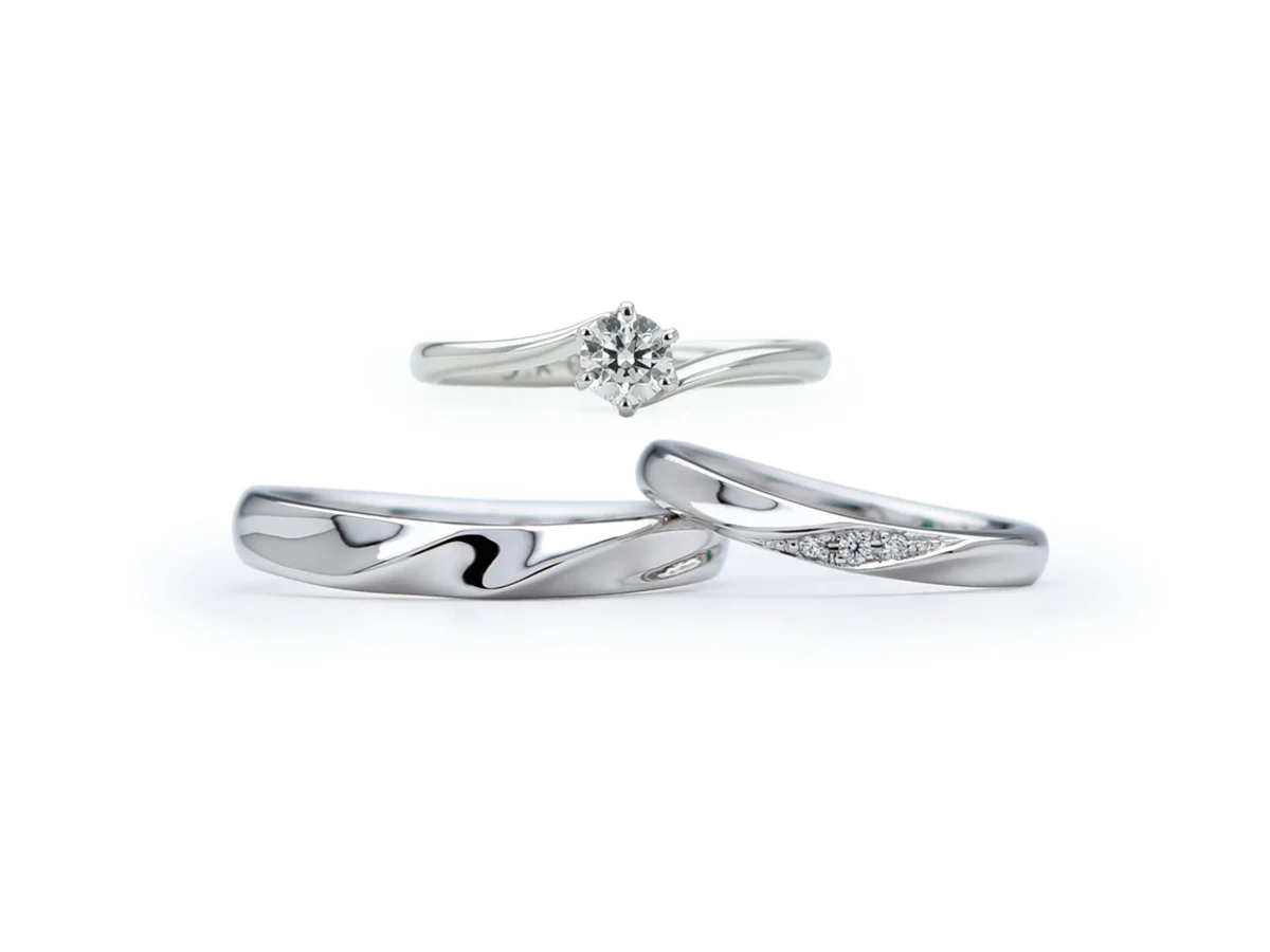 U字ふたひねりの結婚指輪とソリティアの婚約指輪 Shun&Yuki様