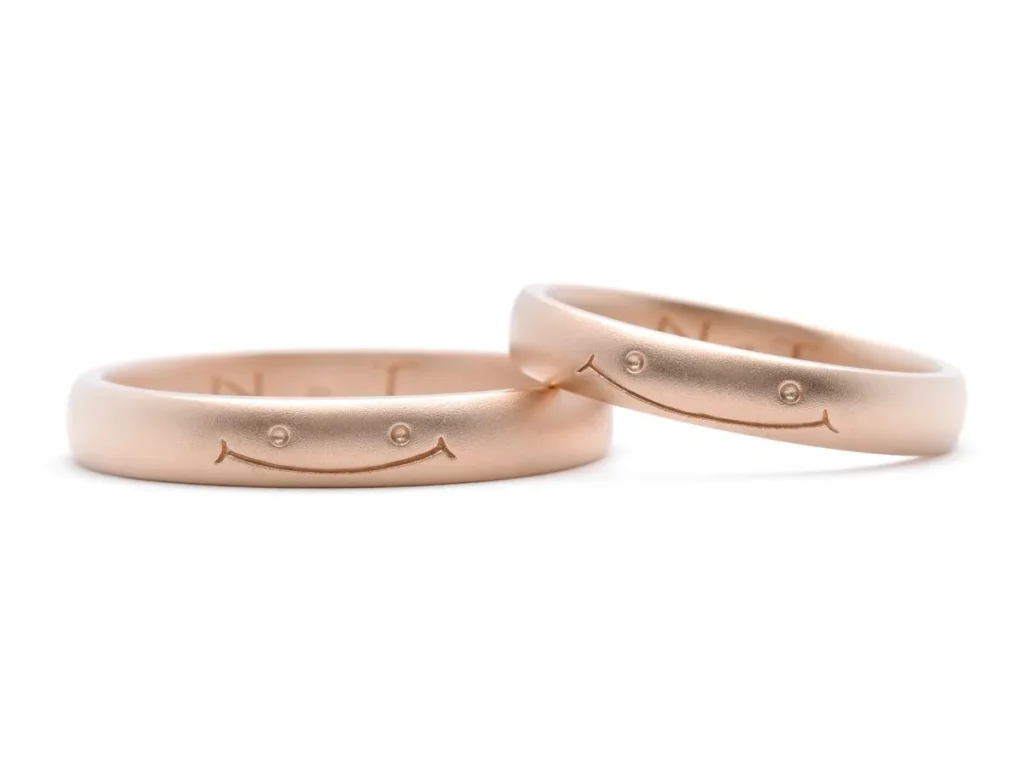 つや消し加工を施したスマイルの手作り結婚指輪 T様ご夫婦 2020.08.02