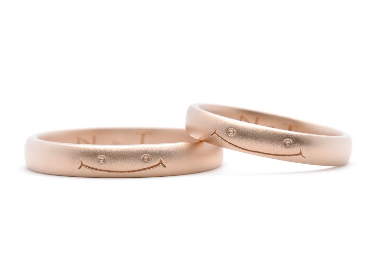 つや消し加工を施したスマイルの手作り結婚指輪 T様ご夫婦 2020.08.02