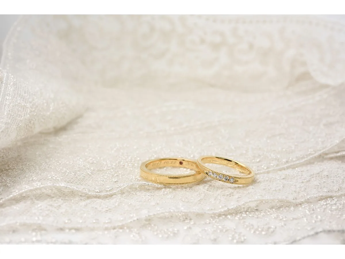 アンティーク加工と大きめのダイヤの手作り結婚指輪 H&N 2018.09.20 2