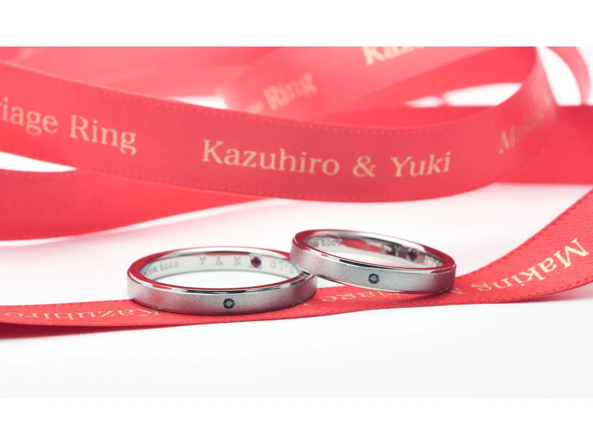 ブラックゴールドのシンプルな平打ちの結婚指輪2019.06.07 2