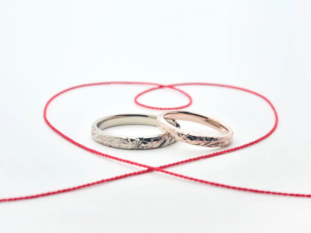 大きなハイビスカスの手作り結婚指輪 東京 O様ご夫婦 2019.08.22 2