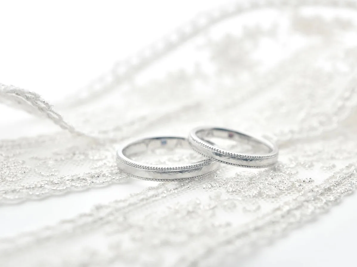 大きめのミルとアンティーク加工を施した手作り結婚指輪2020.03.05 2