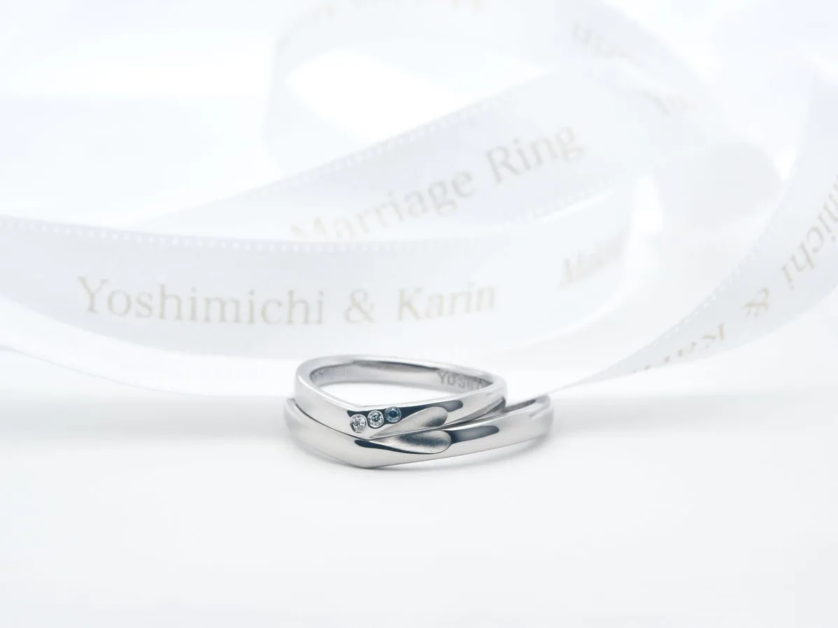 ブラックゴールドにハートの手作り結婚指輪2020.02.07 2