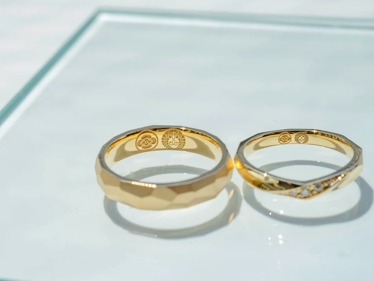 おそろいのファセットと家紋の手作り結婚指輪 東京 Yoshihito&Nodoka 2020.02.23 3