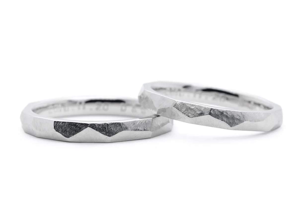 メリハリのついたファセットのオーダーメイド結婚指輪 千葉 Daichi&Satomi 2020.08.24