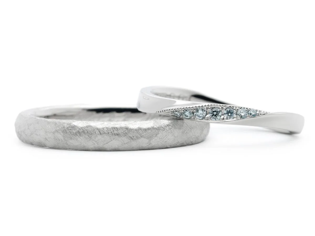 プラチナのアンティークとひねりの手作り結婚指輪2021.01.24