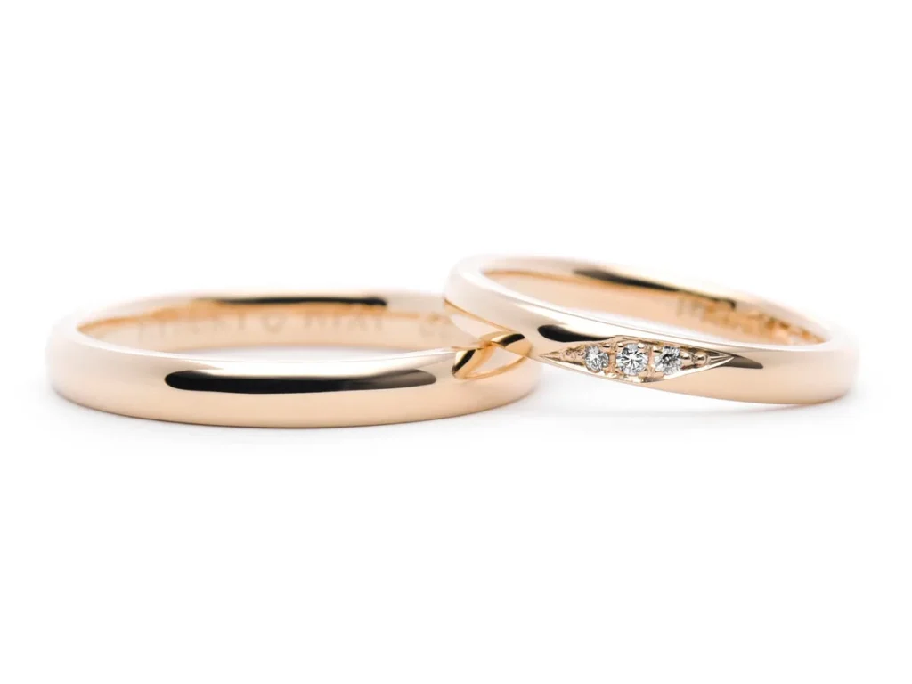 温かみのあるアンティークゴールドのオーダーメイド結婚指輪2021.07.01