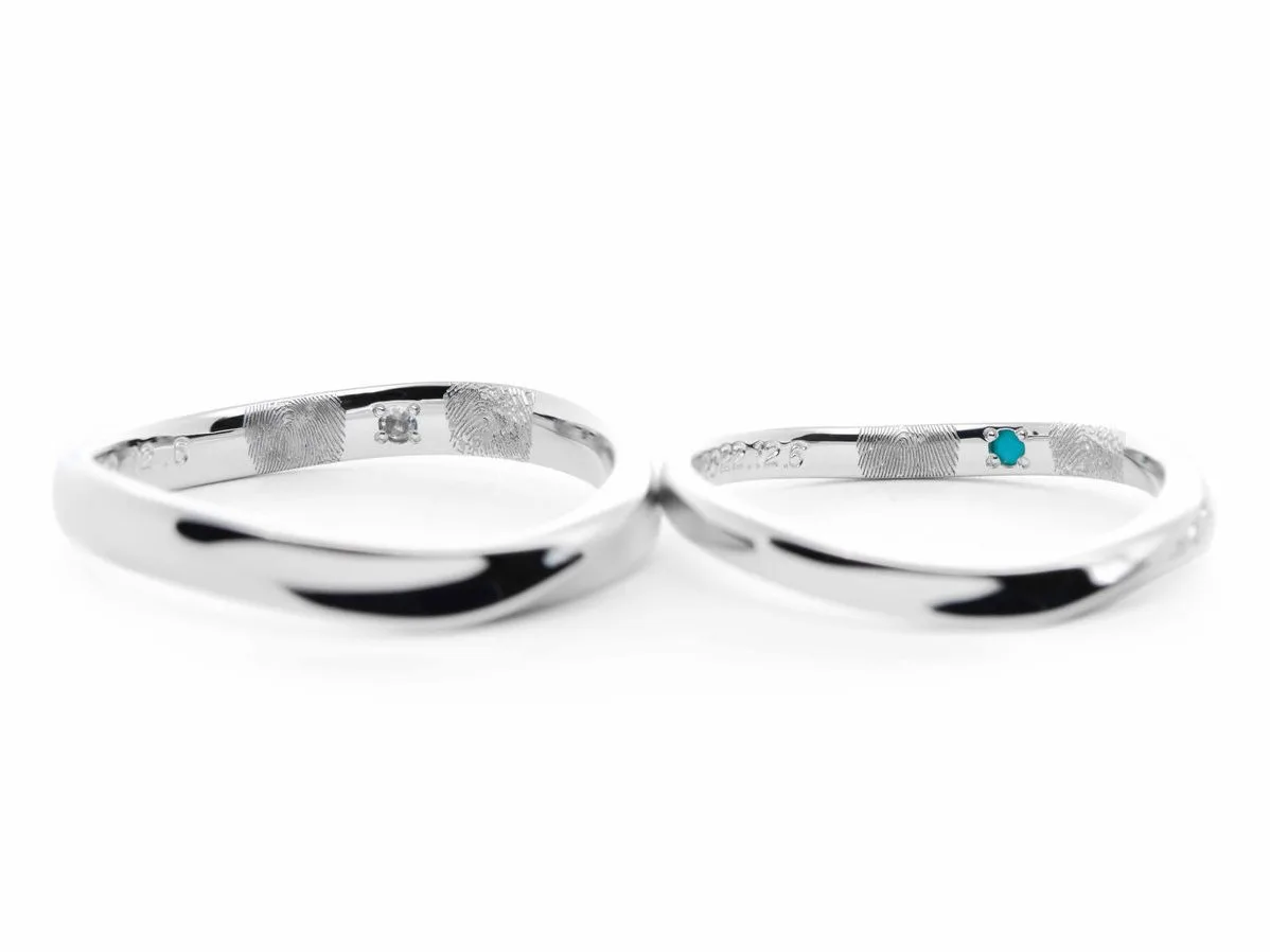 ふたひねりのデザインに指紋を彫りこんだオーダーメイド結婚指輪 茨城 Atsushi & Rina 2022.11.03 2