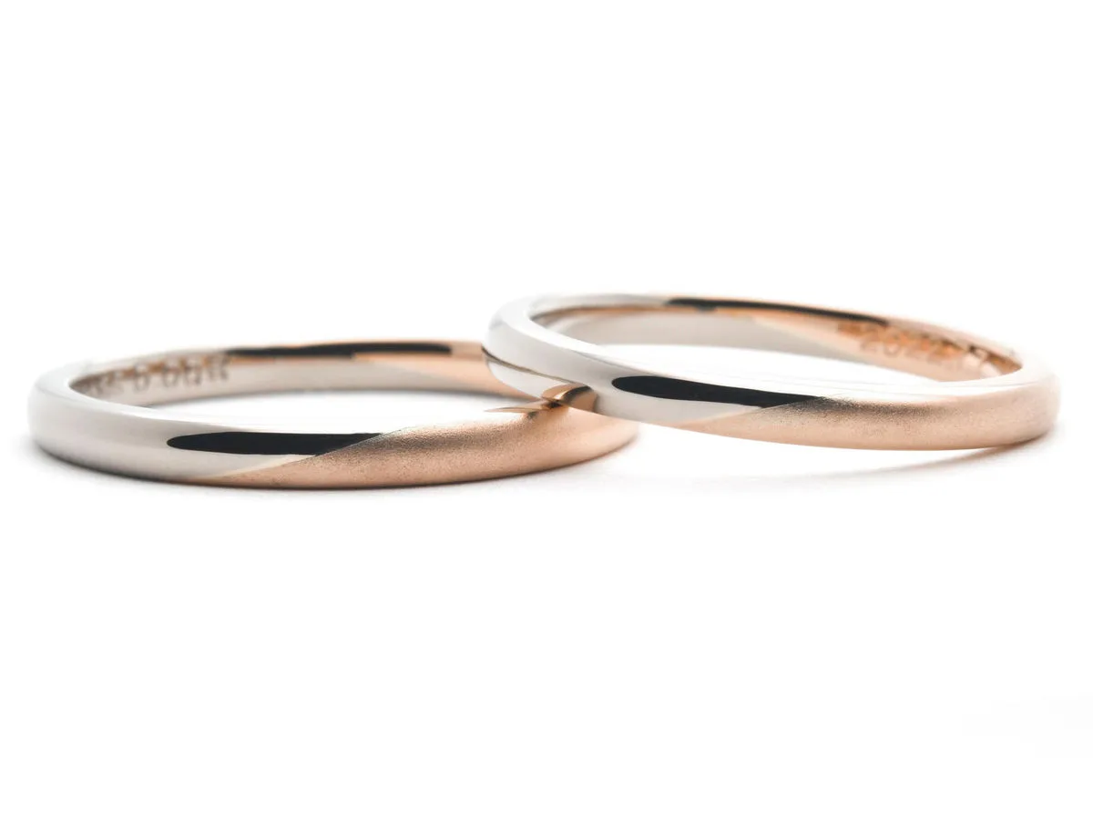 ピンクゴールドとシャンパンゴールドのコンビネーションで作る手作り結婚指輪2022.05.29