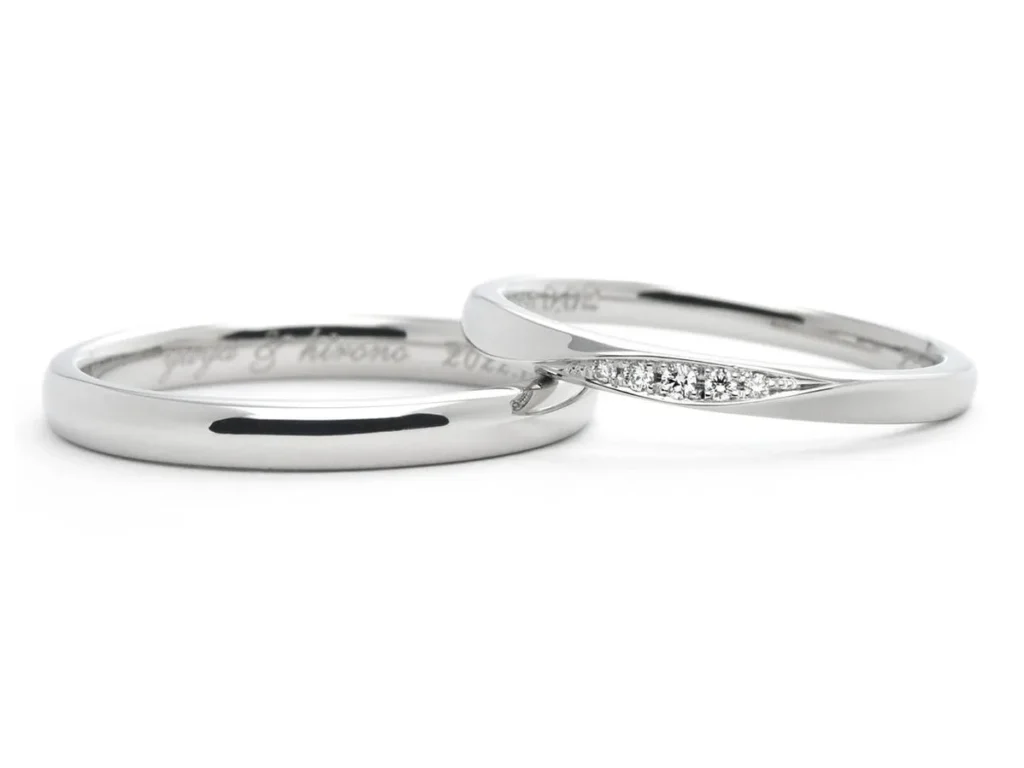 シンプルなプラチナの手作り結婚指輪 埼玉 Yuya&Hirono 2022.07.15