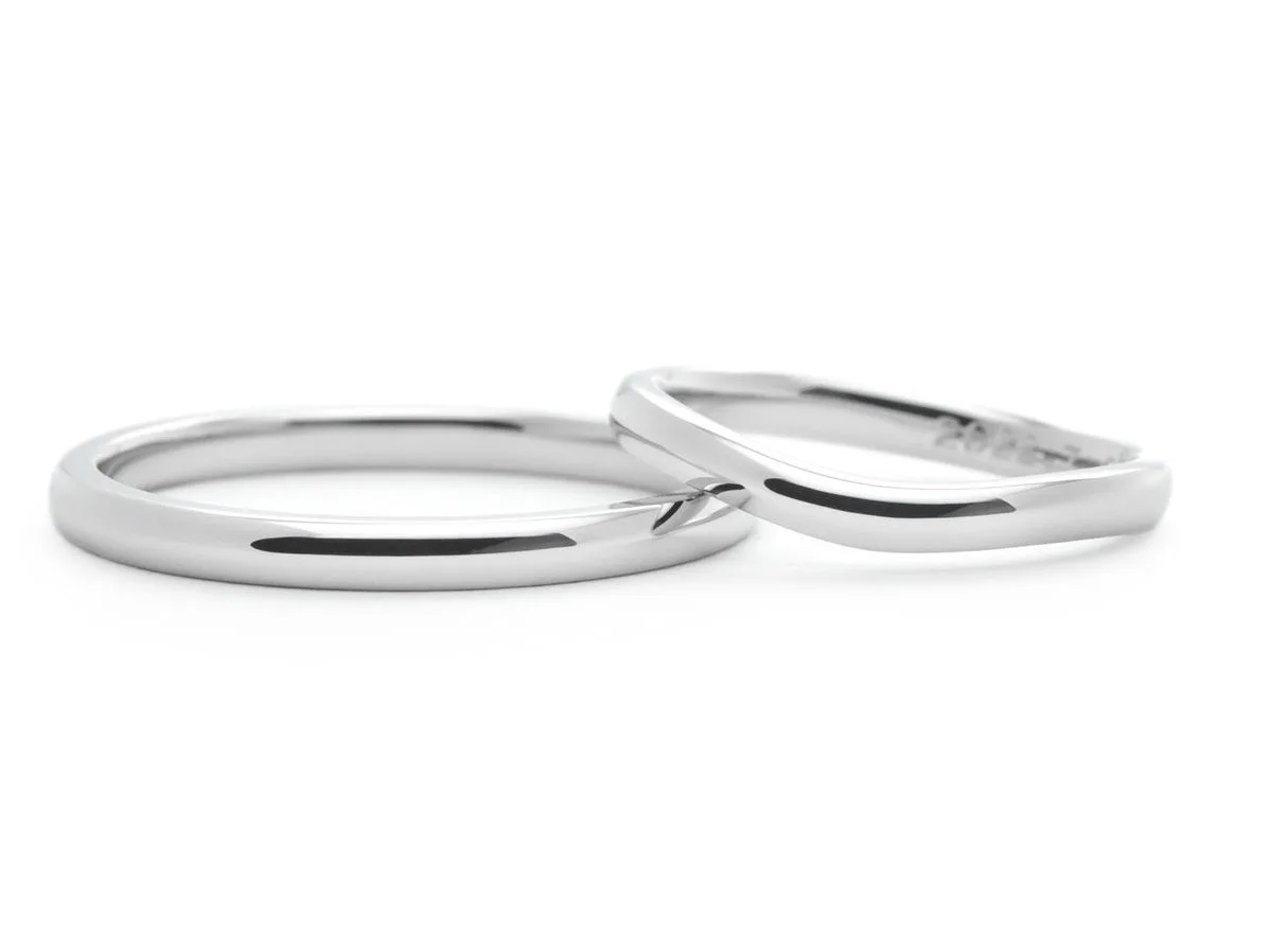 シンプルな甲丸のオーダーメイド結婚指輪 東京 Tomoya&Aoi 2022.09.01