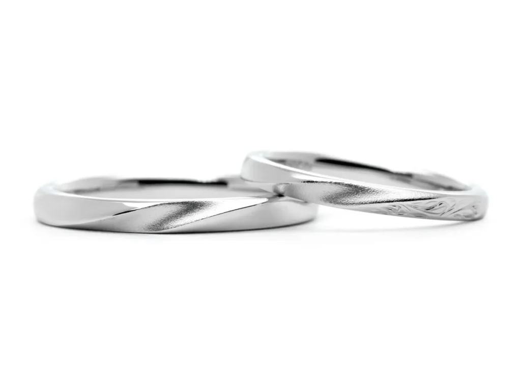 ホーニング加工とハワイアン彫りを施したオーダーメイド結婚指輪2022.12.03