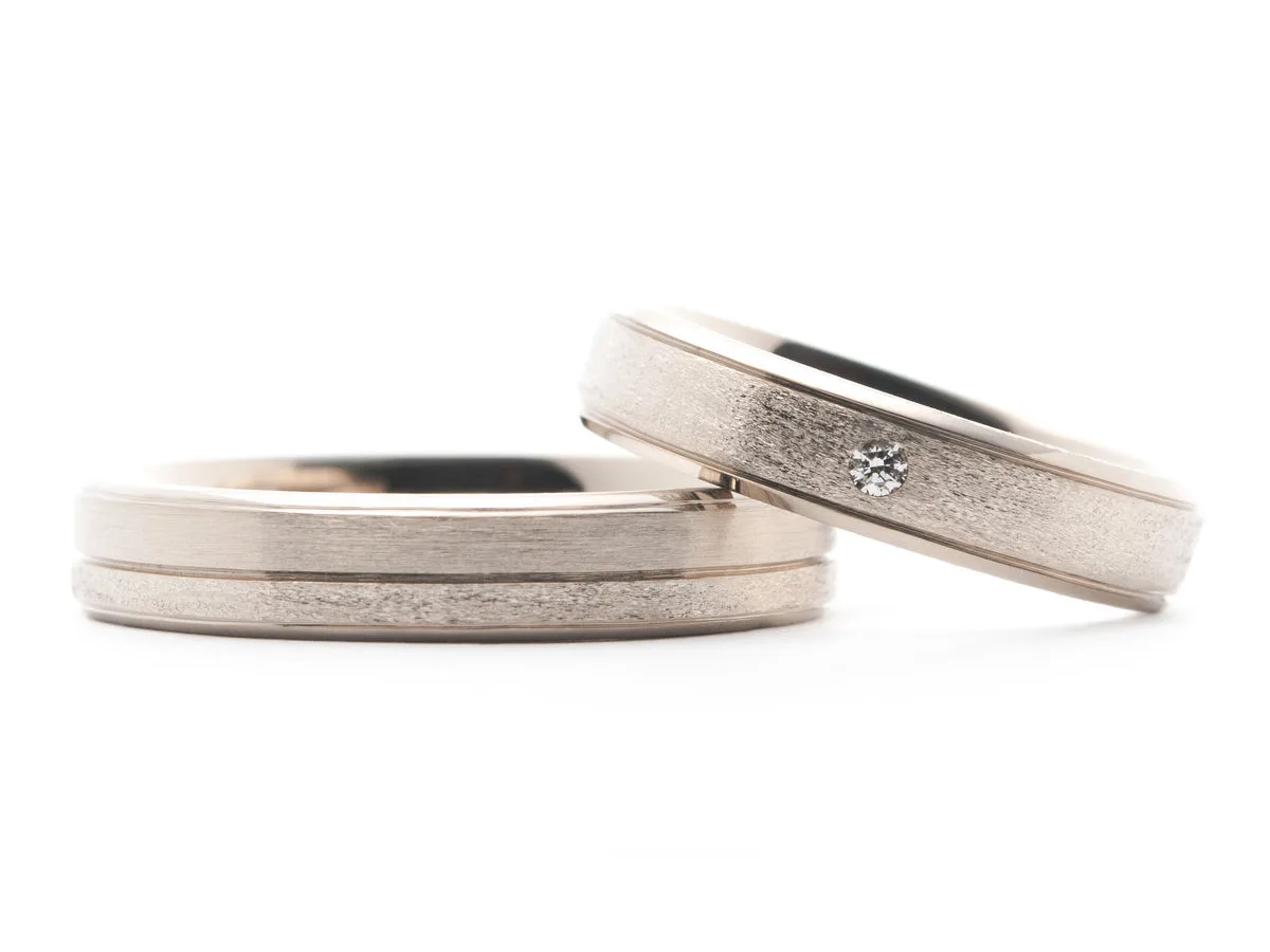 マット加工にラインが入った手作り結婚指輪2023.03.20