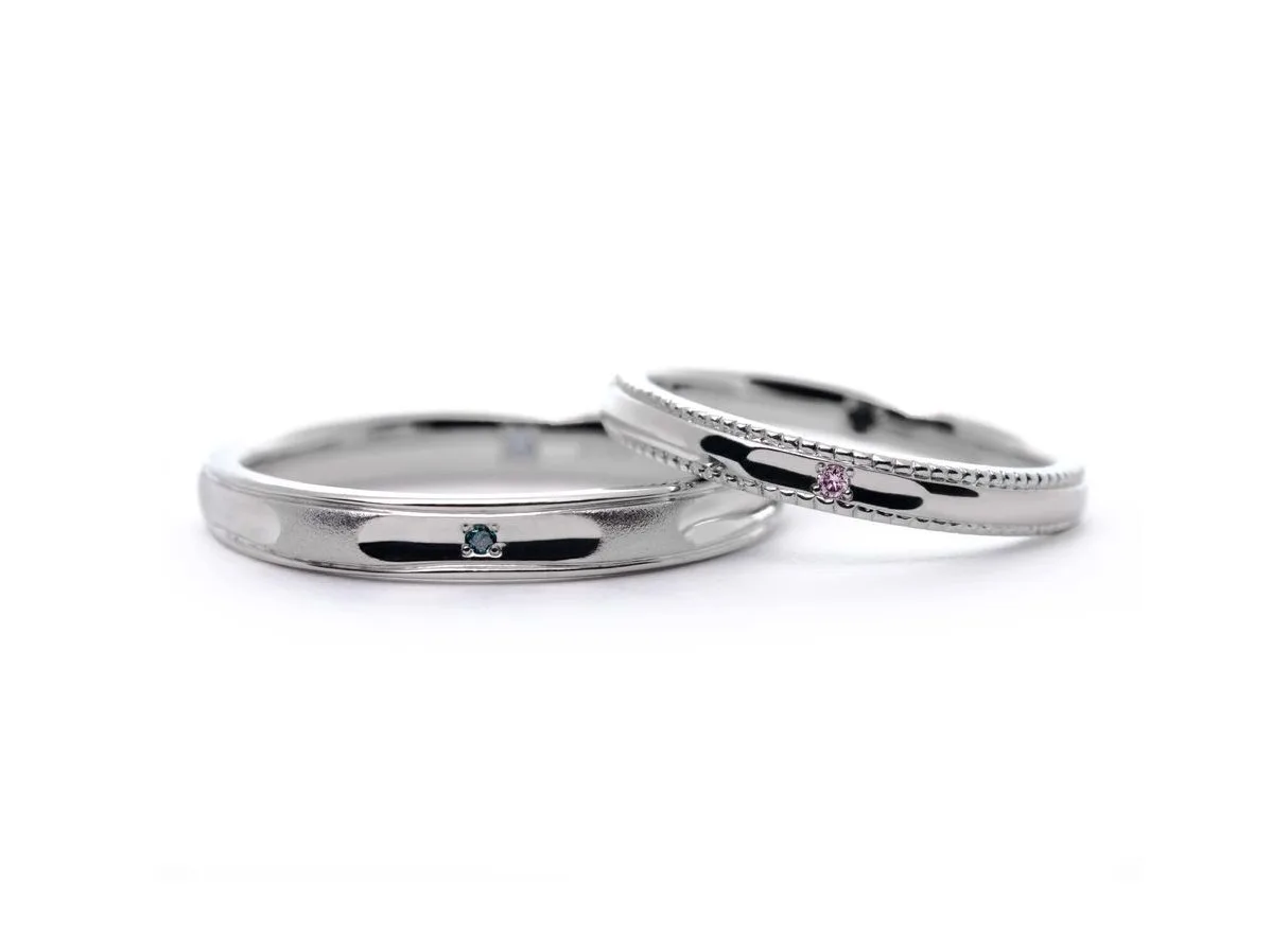 ストレート甲丸にミルラインが入った手作り結婚指輪 東京 Y&K 2023.03.04